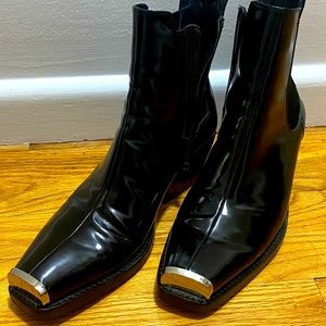 Jeffrey Campbell silver toe boots sz 9